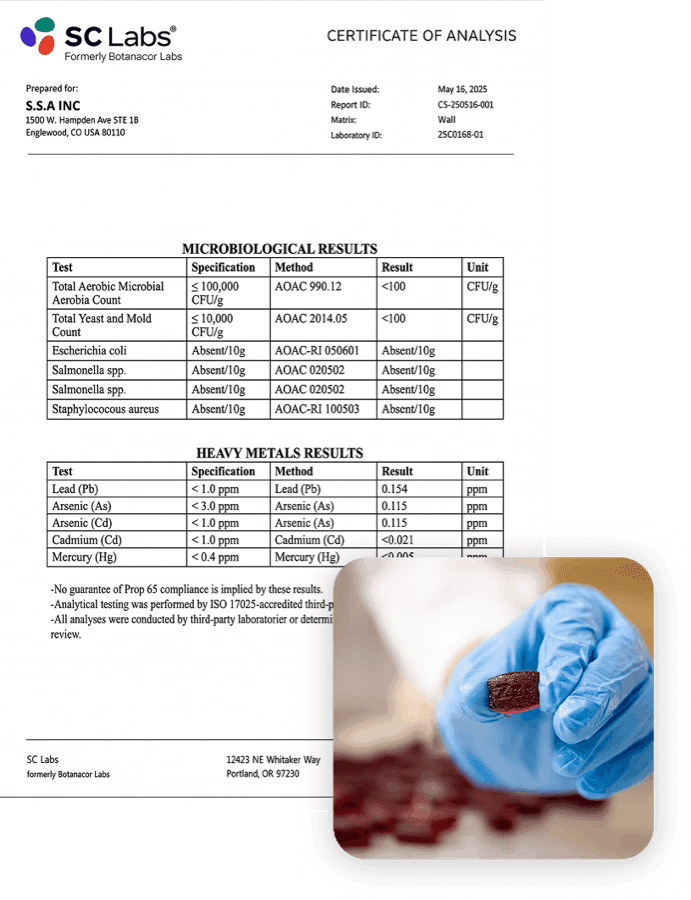 A third-party certificate of analysis from SC Labs for a Deep Zzzs batch